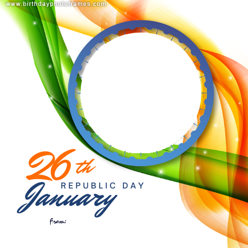 26th January republic day wishes card with name and photo edit