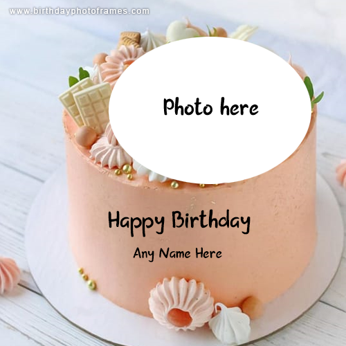 Beautiful Birthday wishes Cake with Name and Photo