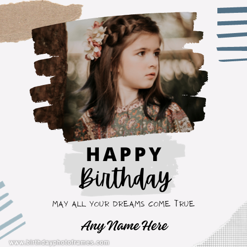 Birthday Cards with Name and Photo Editor Customized Wishes Online