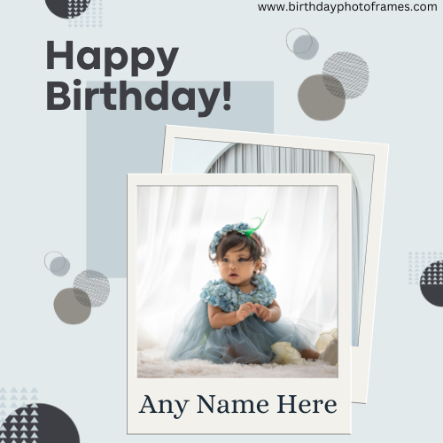 Birthday photo frame with Name and photo editor
