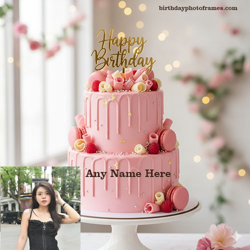 Create Happy Birthday Cake With Name and Photo Editor Free Online