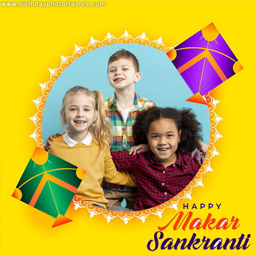 Create Makar Sankranti Greeting card With Photo Edit