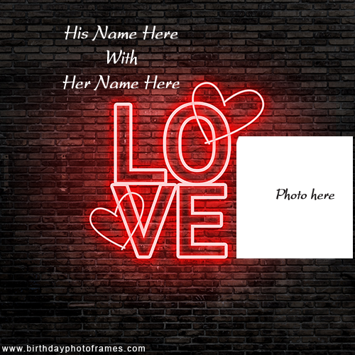 Create Special Love Romantic Photo Frame with Couple Name