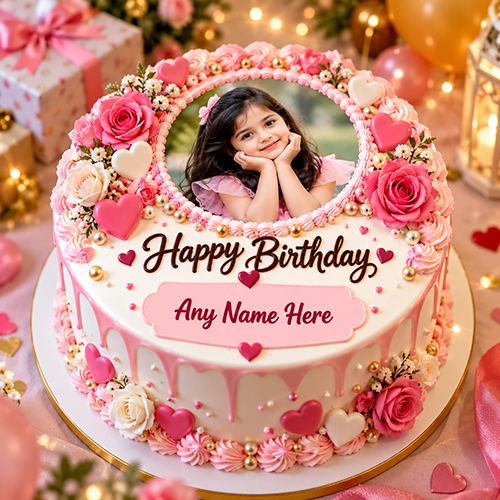 Create a Birthday Cake with Name and Photo Online