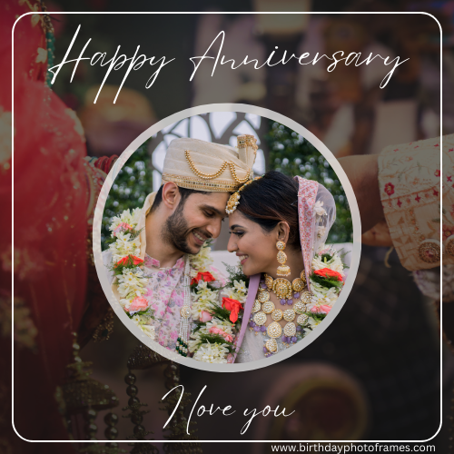 Customized Happy Anniversary Card with Personalized Photo