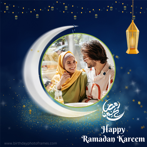 Customized Happy Ramadan Kareem wish card with photo