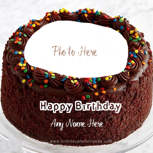 Delicious Chocolaty Cake With Name and photo Edit
