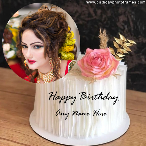 Free Edit Happy Birthday Celebration Cake with Name and photo