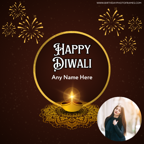 free happy diwali 2025 greeting cards with name and photo