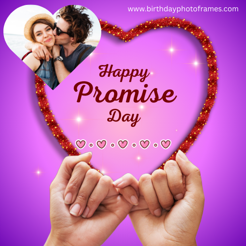 Free Promise Day Card with Name and Photo for Love and Couples