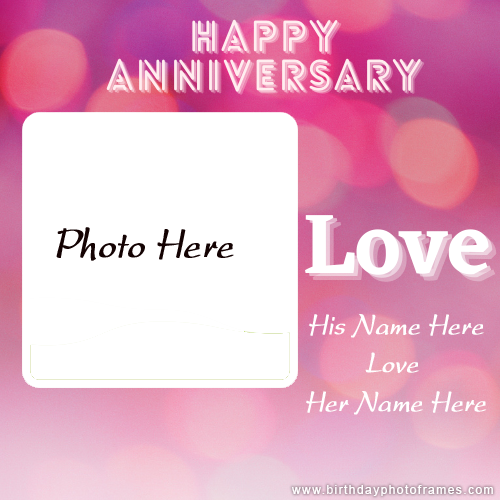 Happy Anniversary with photo and name of couple online
