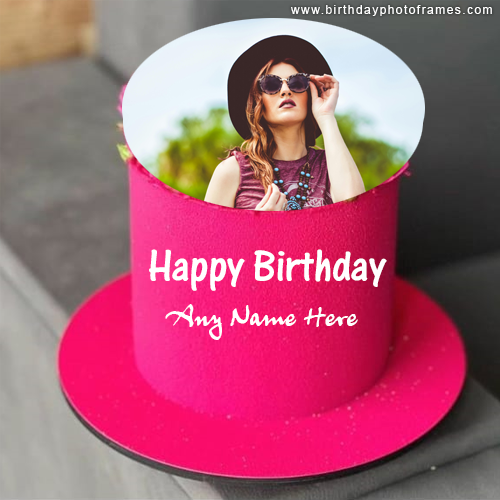 Happy Birthday Cake with photoframe and Name edit