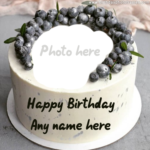 Happy Birthday Grapes Cake Images with Name and Photo