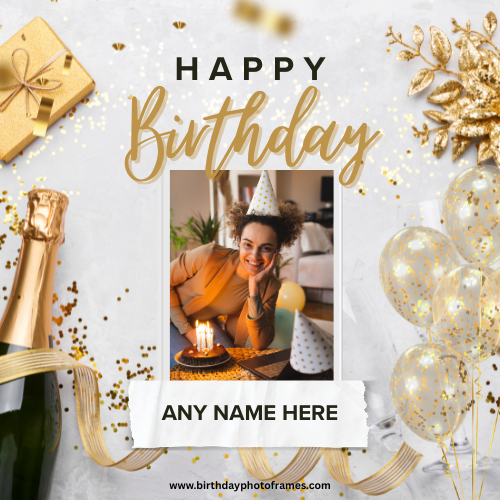 Happy Birthday Greeting Card With Name and Photo Online Free