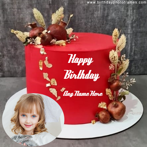 Happy Birthday Greeting cake with Name and photo edit