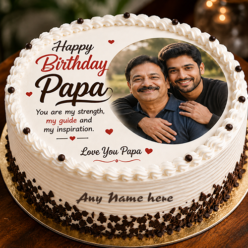 Happy Birthday Papa Photo Cake with Name and Photo Online