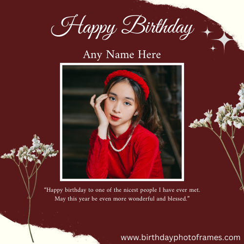 Happy Birthday Wishing Card with Customized Name and Photos
