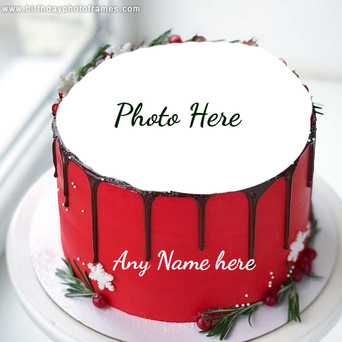 Happy Birthday cake with photo edit and name edit