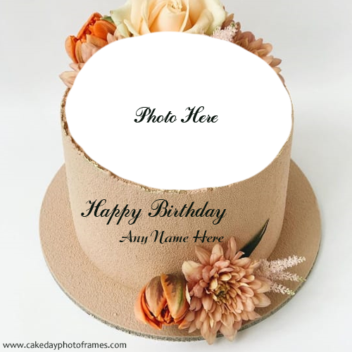 Happy Birthday wish cake with name and photo - birthdayphotoframes