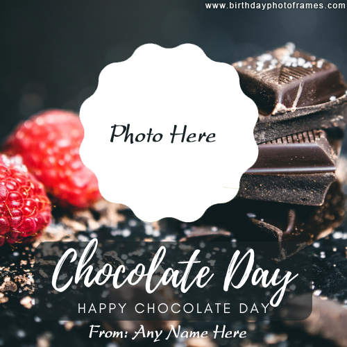 Happy Chocolate Day Photo frame with Name
