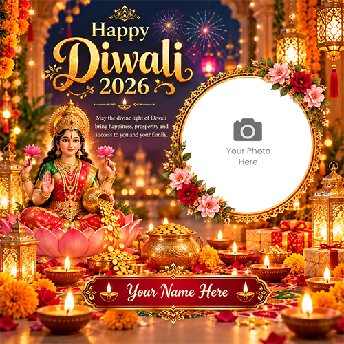 Happy Diwali 2026 Wishes with Name and Photo Free