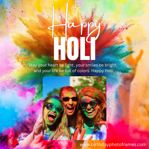 Happy Holi Wishes Card With Name Instant Download Online