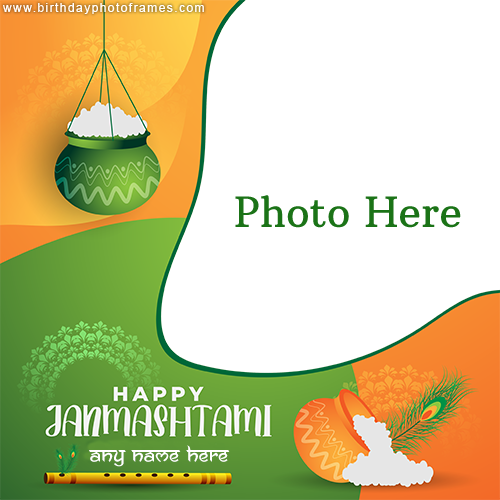 Happy Janmashtami Photo frame with Name editor