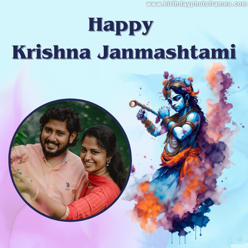 Happy Krishna Janmashtami with photo editor