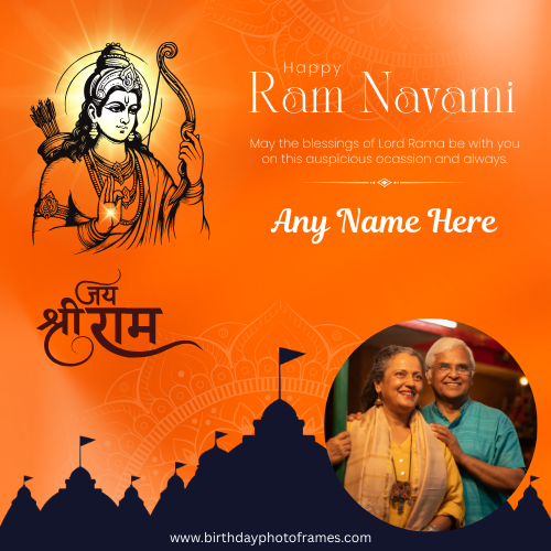 Happy Rama Navami Greeting Card with Name and Photo Free Online