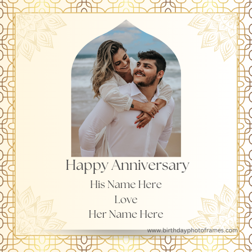 Happy anniversary with couple name edit and photo edit