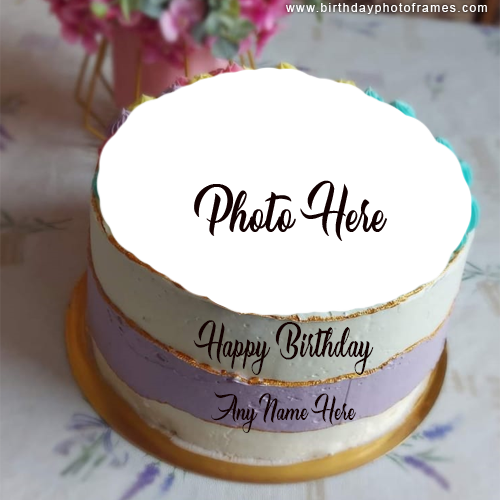 Happy birthday cake wishes with name and photo