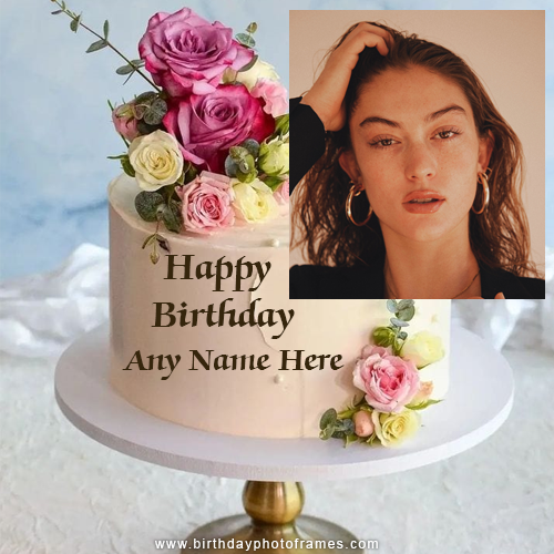 Happy birthday cake with name edit and photo edit