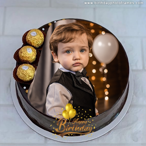 Happy birthday chocolate cake with photo free edit