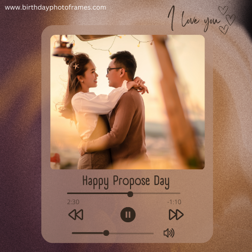 Happy propose day greeting card with photo edit