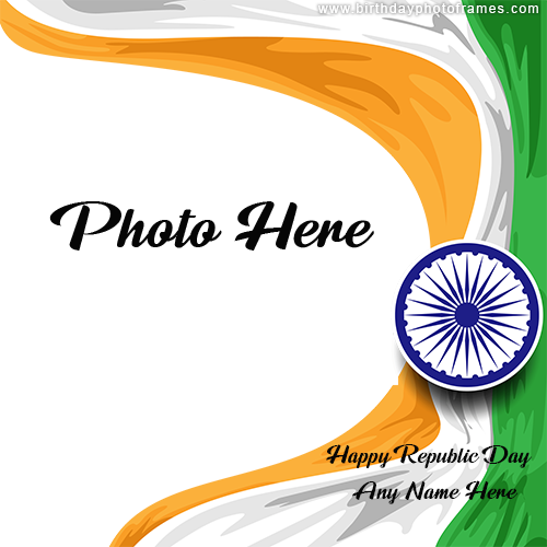 Happy republic day 2022 wishes card with name and photo edit
