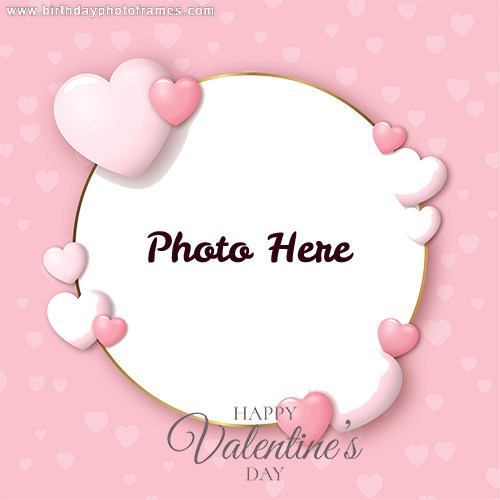 Happy valentines day card with and photo edit