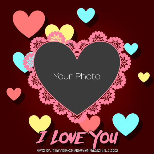 I love you photo frame online free editing