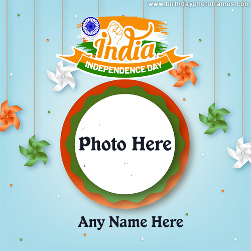 Independence Day Photoframe editor with Name online
