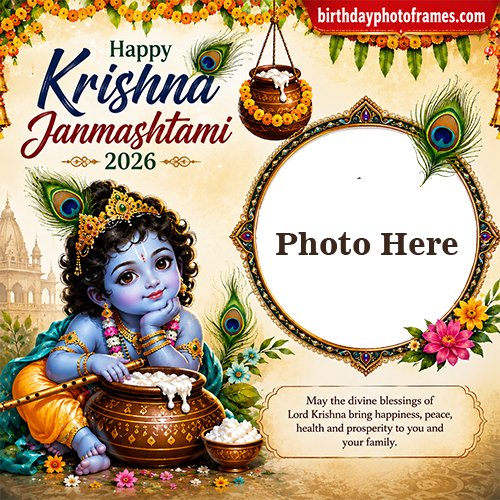 Krishna Janmashtami 2026 Photo Frames with Name Online