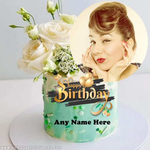 Wishing special birthday wishes cake featuring name and picture into it