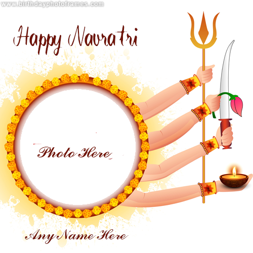 Make Happy Navratri 2022 Card With Name and photo Edit