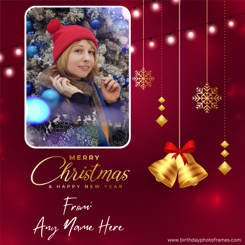 Merry Christmas 2023 Greeting Card with Name Pic