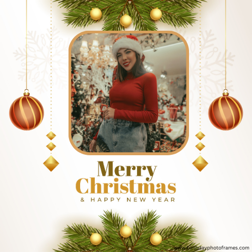 Merry Christmas 2023 and Happy New Year photo frame