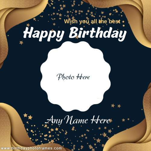 Online Generate Happy Birthday Card image with Name editor