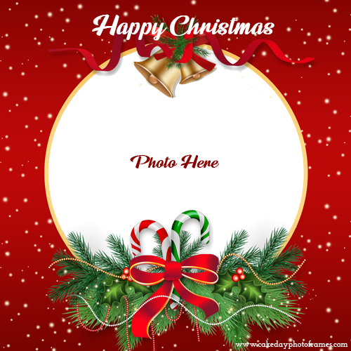 Online Merry Christmas card with photo edit