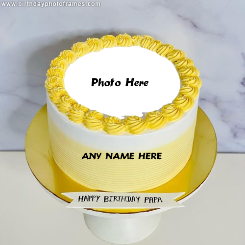Papa birthday cake with name and photo card edit