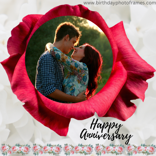 Personalized Happy Anniversary Greeting Card with Photo Edit