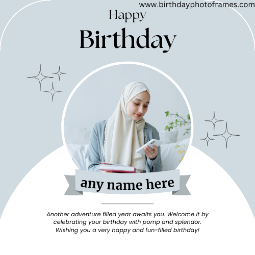 Personalized Happy Birthday Greeting Card with Name and Photo Edit