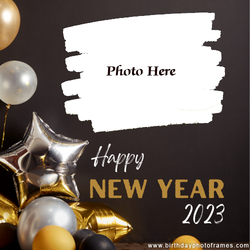 Personalized Happy New Year 2023 Photo Frame Edit