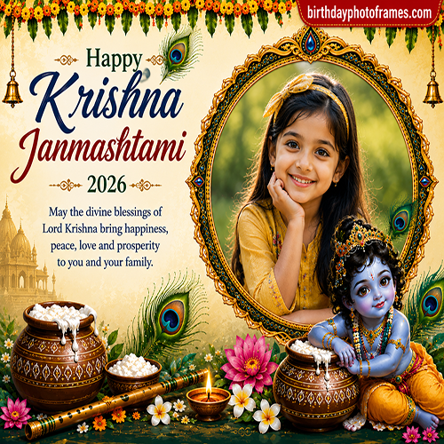 Personalized Krishna Janmashtami Photo Frames Free